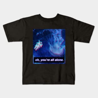 Streetwear Vaporwave Aesthetic Lonely Astronaut Kids T-Shirt